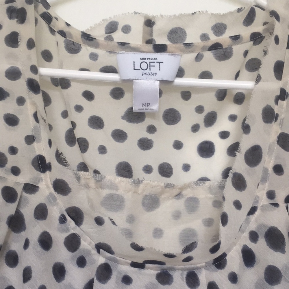 3 for $10 Ruffled polka dot Loft top - Picture 2 of 9